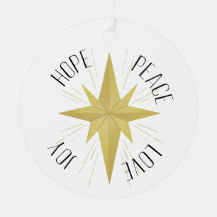 Holiday Advent Shining Star Metal Ornament