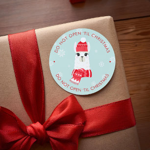 Holiday Alpaca - Add Your Own Text Christmas Classic Round Sticker