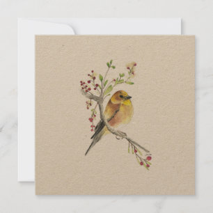 Holiday American Goldfinch Bird Card