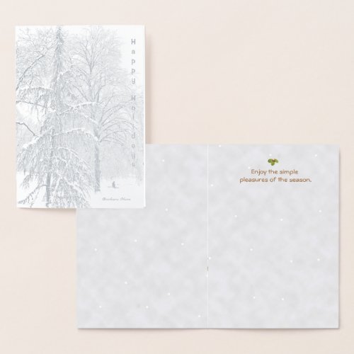 Holiday and simple pleasures foil card