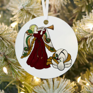 Holiday Angel Metal Ornament