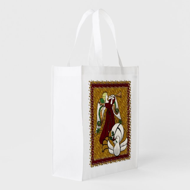 Holiday Angel Reusable Grocery Bag (Back Side)