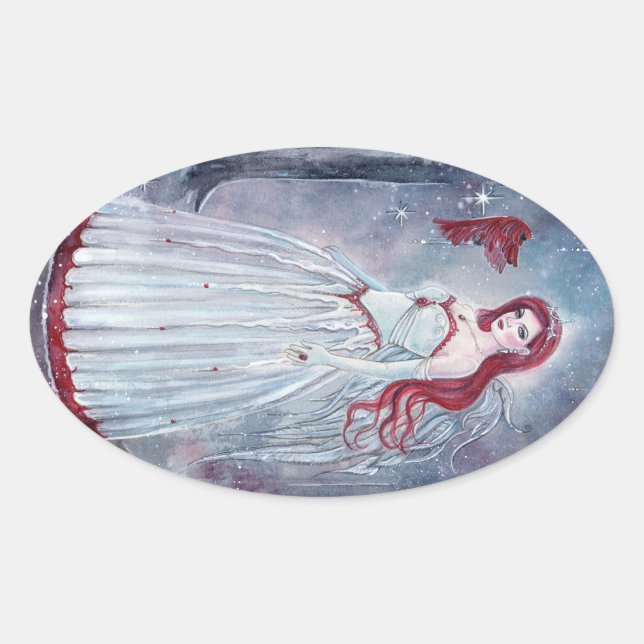 Holiday angel with cardinal stickers by Renee (Front)