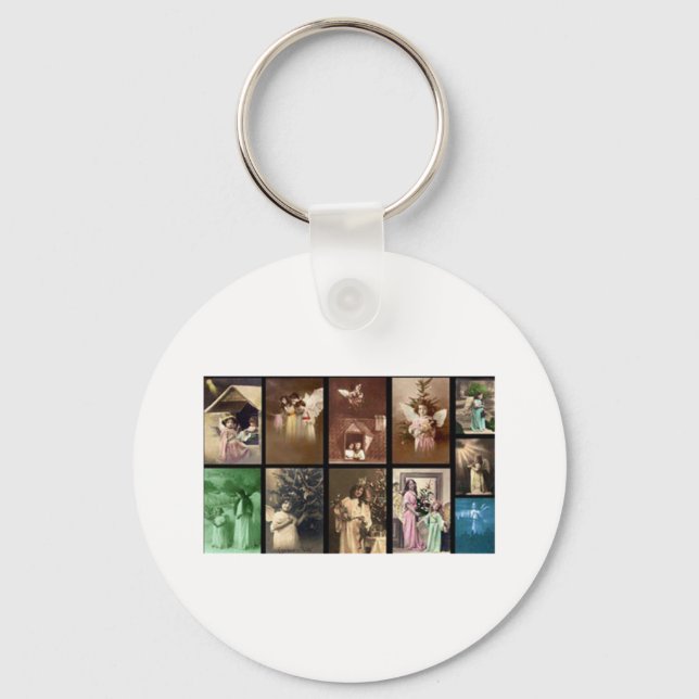 Holiday Angels I Customizable Keychain (Front)