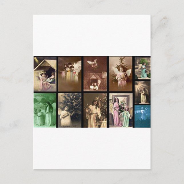 Holiday Angels I Customizable Postcard (Front)