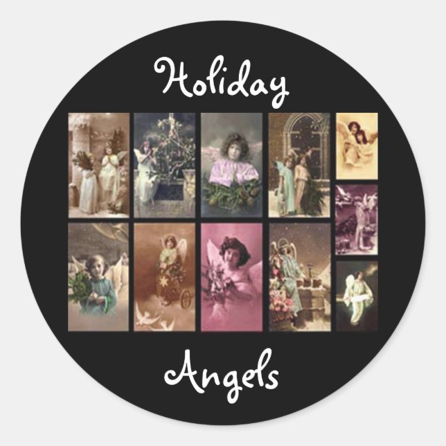 Holiday Angels Sticker Customizable (Front)