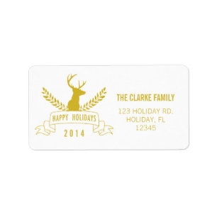Holiday Antlers Holiday Address Label