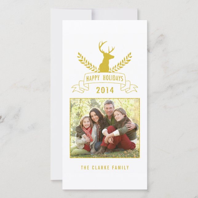 Holiday Antlers | Holiday Photo Card (Front)