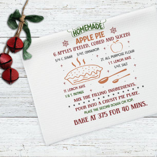 Holiday Apple Pie Recipe Christmas Kitchen Towel