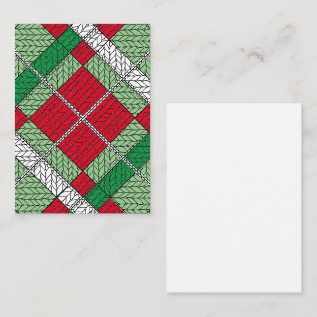 HOLIDAY ARGYLE KNIT 3.5x2.5 Flat Card / Vertical (Front/Back)