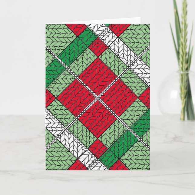 HOLIDAY ARGYLE KNIT Christmas Card  (Front)
