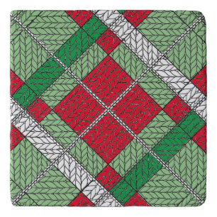 HOLIDAY ARGYLE KNIT Marble Stone Trivet