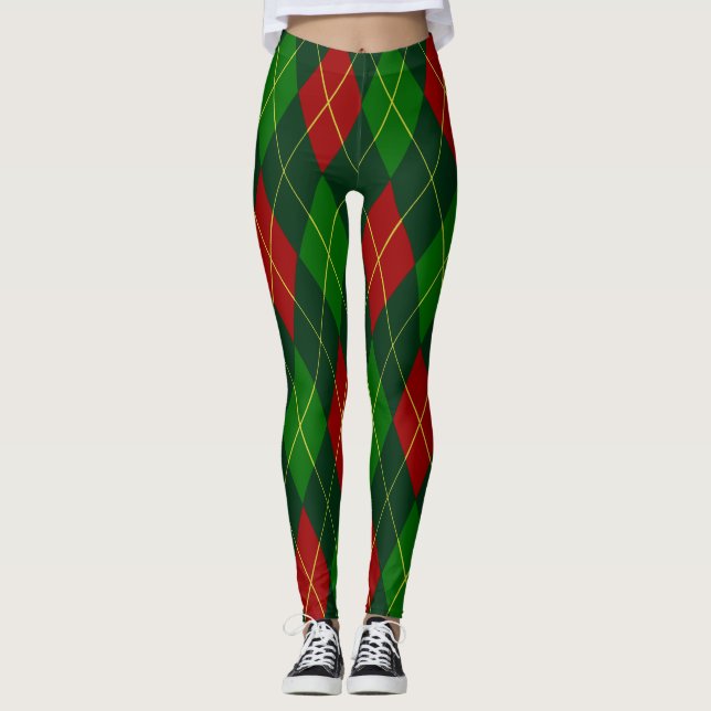 Holiday Argyle Leggings (Front)