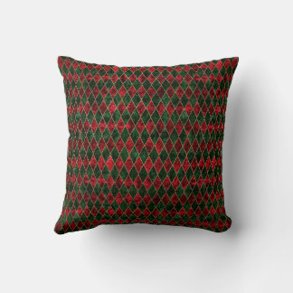 Holiday Argyle Patterned Throw Pillow