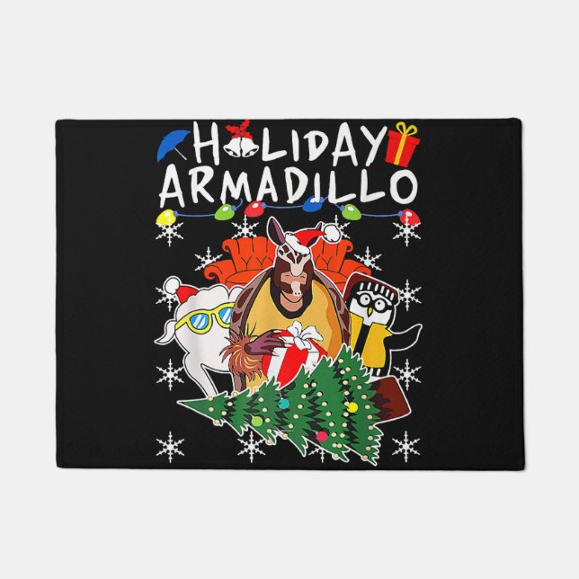 Holiday Armadillo Premium Doormat (Front)