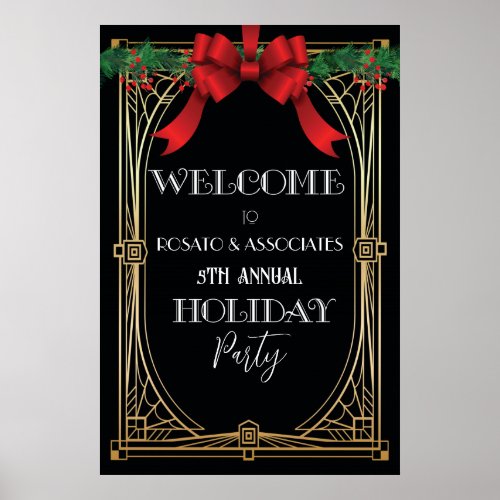 Holiday Art Deco 1920s  Welcome Sign