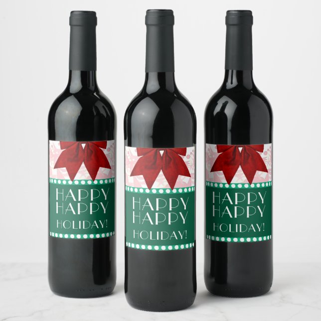 HOLIDAY ART DECO WINE LABEL (Bottles)