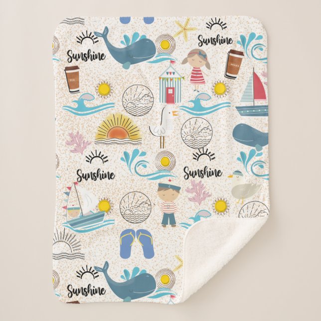 Holiday at the beach fleece blanket (Front)