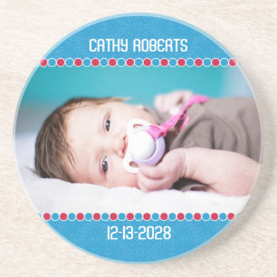 Holiday Baby Boy Photo Coaster
