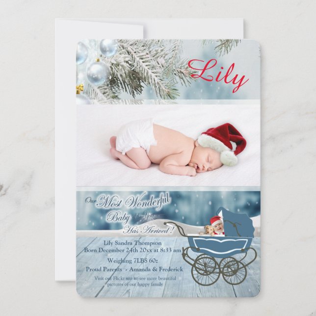 Holiday Baby of the Month Invitation (Front)