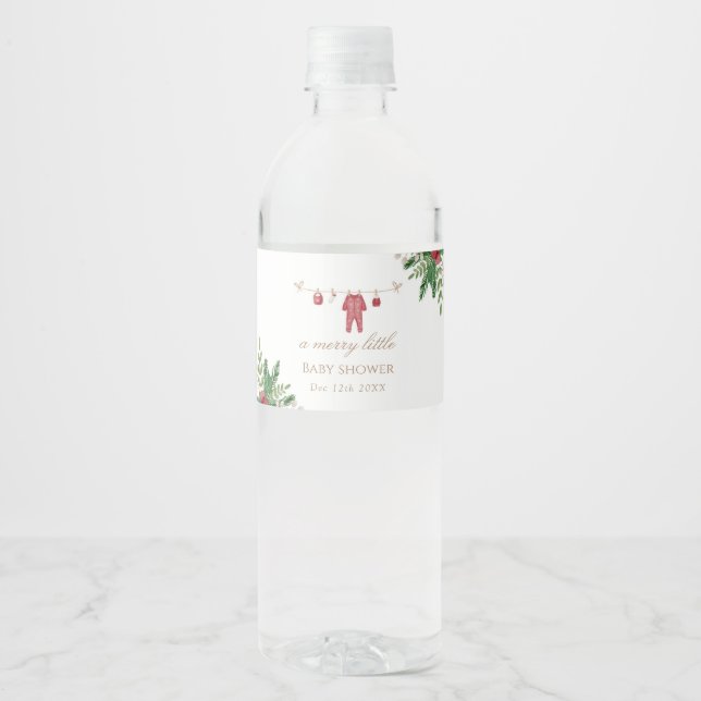 Holiday Baby Shower Food & Drink Label (Front)