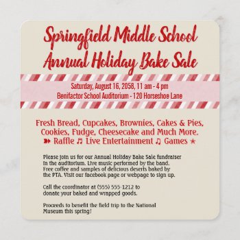 Holiday Bake Sale Bunnies Announcement by kidslife at Zazzle