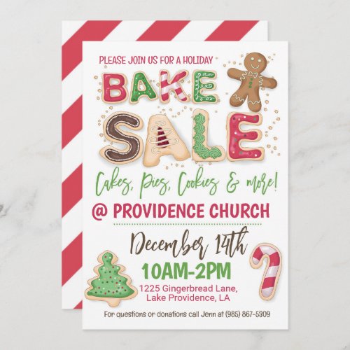Holiday Bake Sale Flyer Invitation