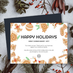 Holiday Baking Bakery Gingerbread Holiday Card