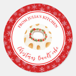 Holiday Baking Bundt Cake Classic Round Sticker