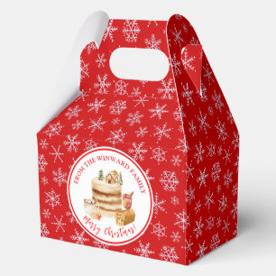 Holiday Baking Christmas Cake Favor Boxes