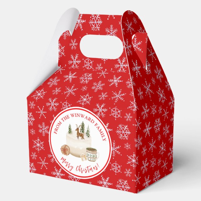 Holiday Baking Christmas Cake Favor Boxes (Front)
