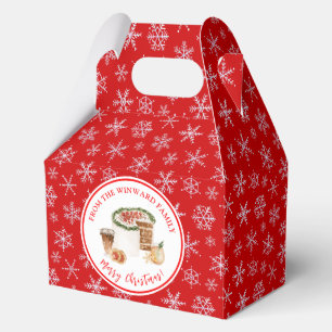 Holiday Baking Christmas Cake Favor Boxes