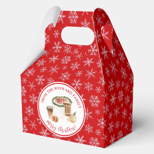 Holiday Baking Christmas Cake Favor Boxes (Front)