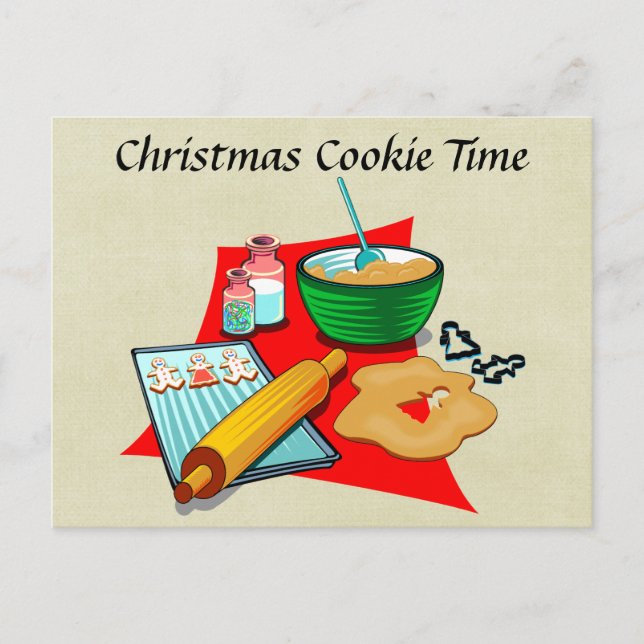 Holiday Baking Christmas Cookies Ingredients Baker Postcard (Front)