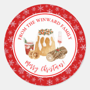 Holiday Baking Christmas Pudding Classic Round Sticker