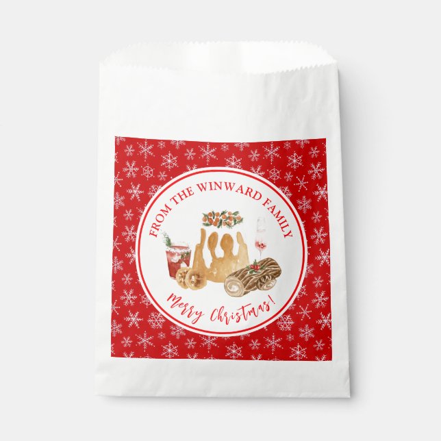 Holiday Baking Christmas Pudding Favor Bag (Front)