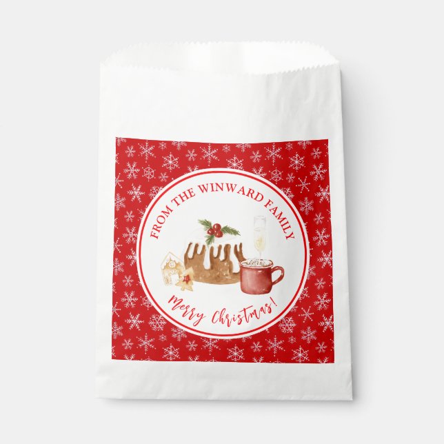 Holiday Baking Christmas Pudding Favor Bag (Front)