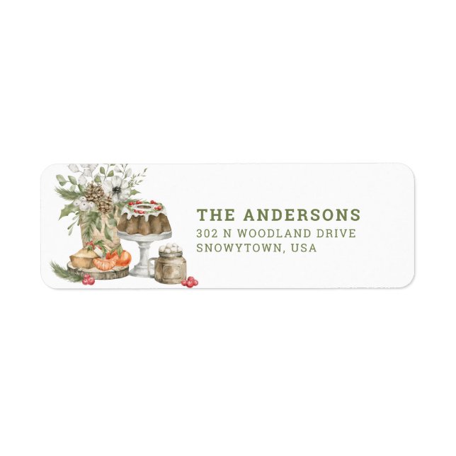 Holiday Baking | Christmas | return address Label (Front)