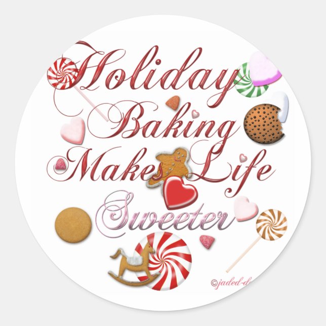 Holiday Baking Classic Round Sticker (Front)