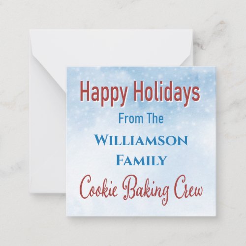 Holiday Baking Cookie Gift  Note Card
