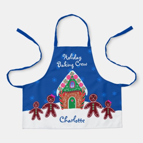 Holiday Baking Crew Gingerbread House Christmas Apron