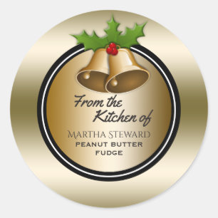 Holiday Baking Elegant Gold From the Kitchen of Classic Round Sticker