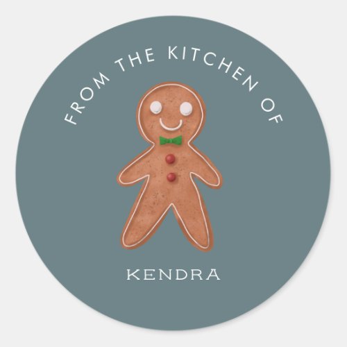 Holiday Baking Gingerbread Man Classic Round Sticker