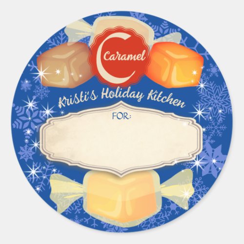 Holiday baking homemade caramels Christmas Classic Classic Round Sticker
