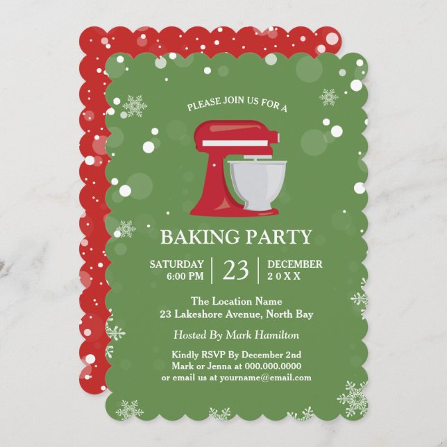 Holiday Baking Party Invitations (Front/Back)