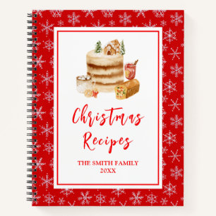 Holiday Baking Recipes Christmas Cake Notebook