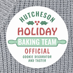 Holiday Baking Team Christmas Cookie Party Cute Classic Round Sticker