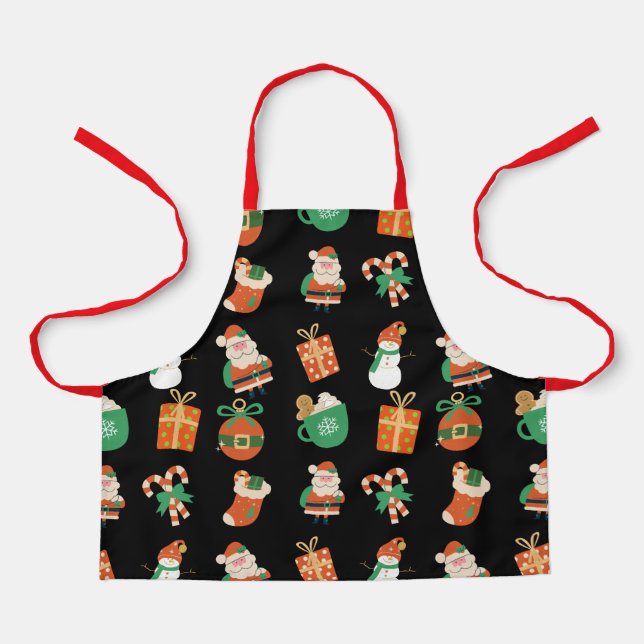 Holiday Baking Team Kids Christmas Apron (Front)