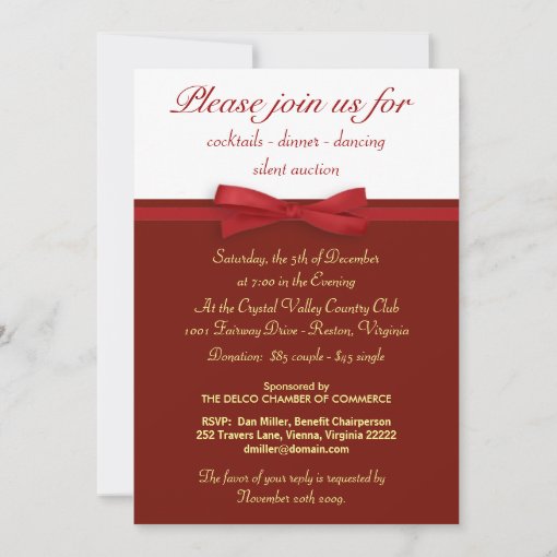 Holiday Ball & Charity Event Invitation | Zazzle