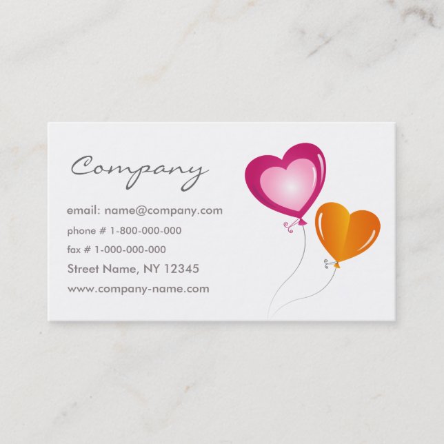 Holiday Balloons Business Card (Front)